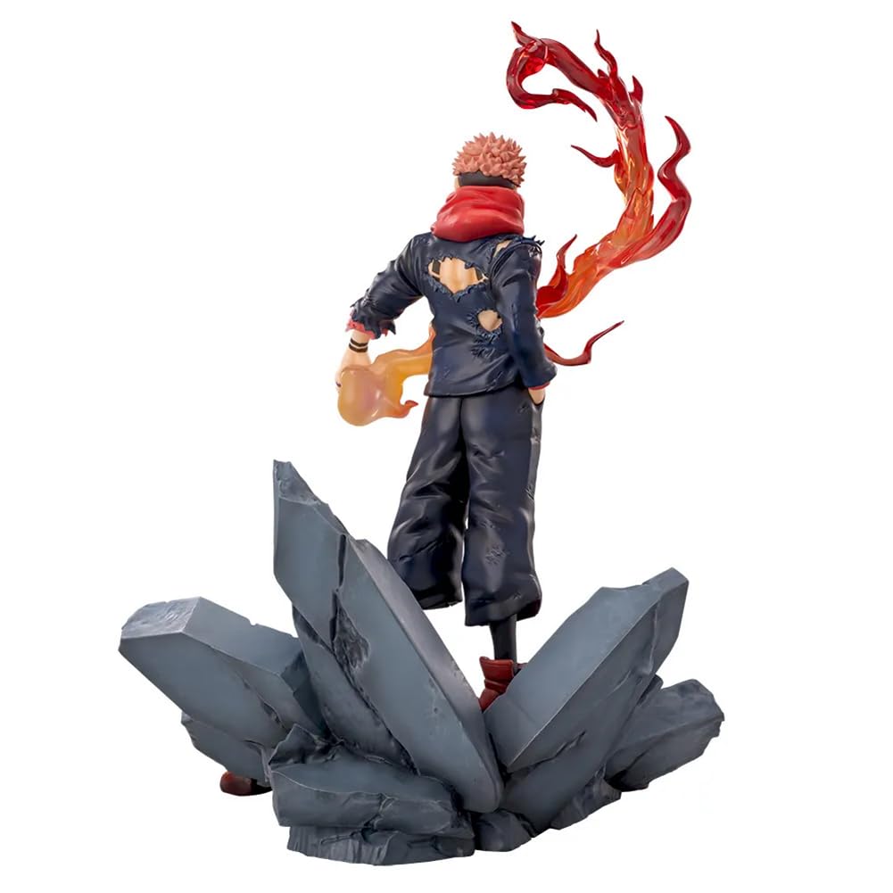 Itadori Yuji Figure Statue JJK Figure, 1/7 Scale Anime Ryomen Sukuna Figure Fighting Scene Sculpture Handmade Collectible Desktop Decoration Gifts for Fans
